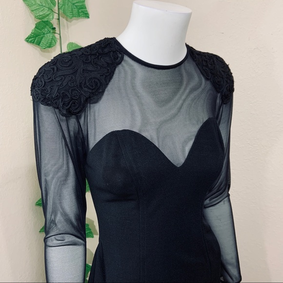 SOLD Betsy & Adam Vintage 90’s Sheer Dress - Picture 5 of 12